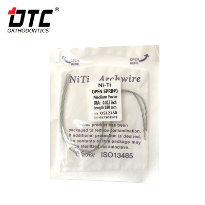 Durata di conservazione 3 anni Dental Ortodontic Open Coil Springs con 0,010&quot; / 0,012&quot; di diametro