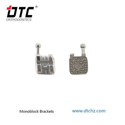 DTC Mim Monoblock Ortodonzia Laser Dental Bracket MBT Roth Metal Brace con 3W/Hook