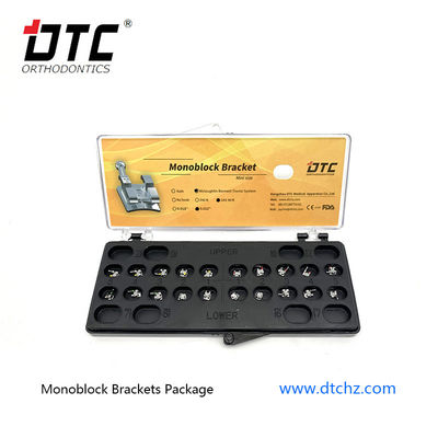 DTC Mim Monoblock Ortodonzia Laser Dental Bracket MBT Roth Metal Brace con 3W/Hook
